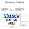 Signmission Waiting Area, 10 in W x Rectangle, Plastic OS-2PACK-NS-P-710-L-18891 - alternate 3
